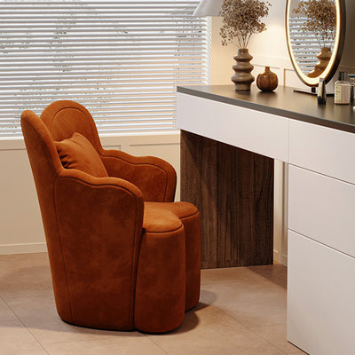 Taburete de tocador contemporáneo de terciopelo con respaldo y reposabrazos para dormitorio, con diseño de niña creativa, mariposa, onda, rectángulo, madera y osito de peluche 