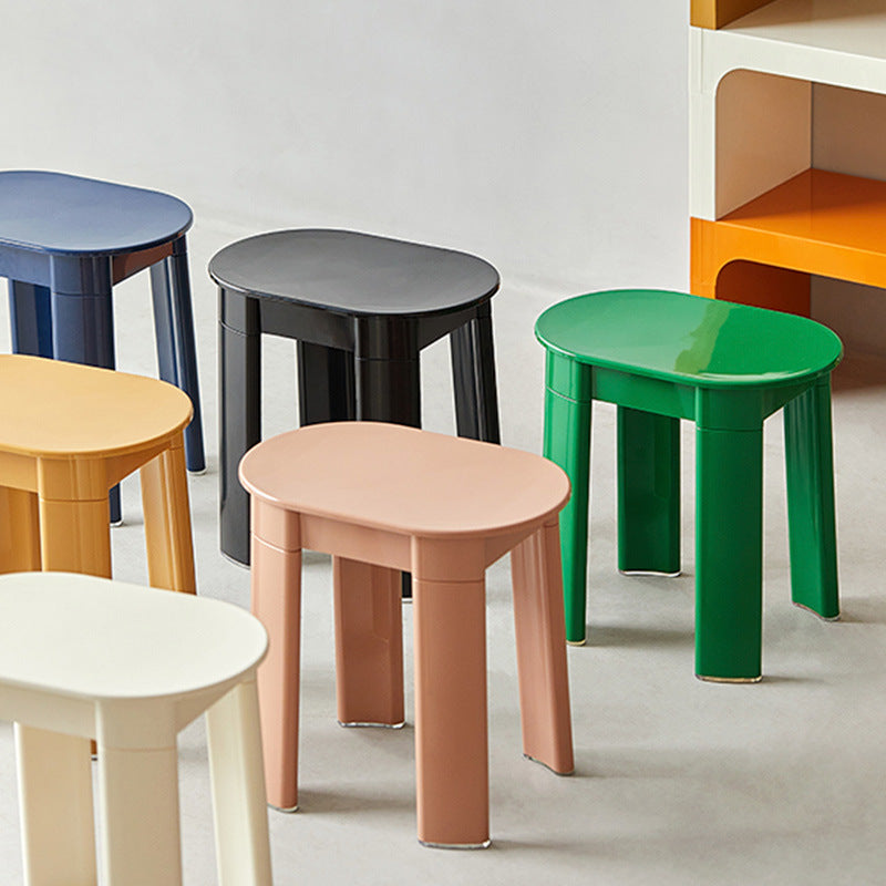 Contemporary Nordic Macaron Round Oval Plastic Chair For Living Room