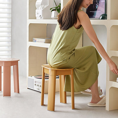 Contemporary Nordic Macaron Round Oval Plastic Chair For Living Room