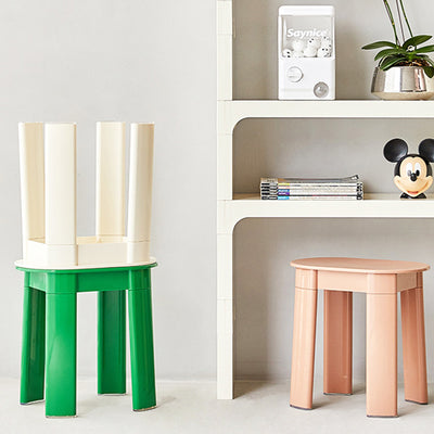 Contemporary Nordic Macaron Round Oval Plastic Chair For Living Room