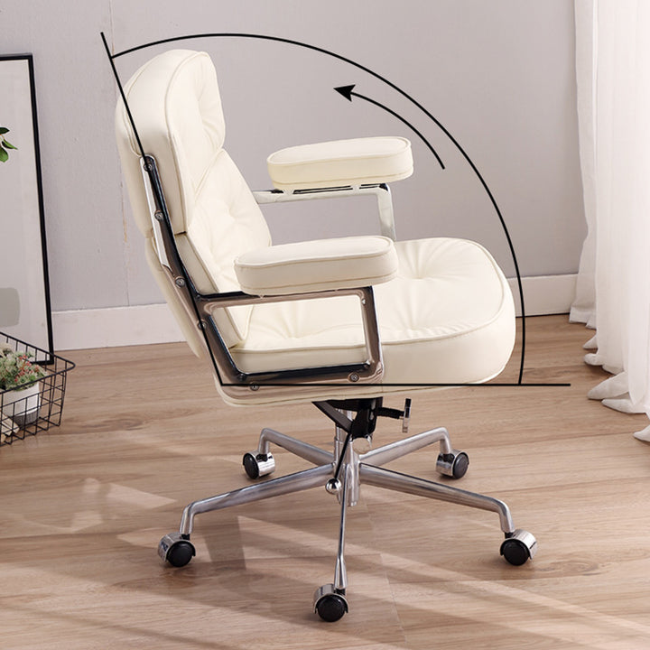 Moderner minimalistischer drehbarer höhenverstellbarer Schreibtischstuhl in quadratischer/rechteckiger Form aus Aluminiumlegierung, Mikrofaserleder und PU-Leder mit Rückenlehne und Armlehnen für Homeoffice 