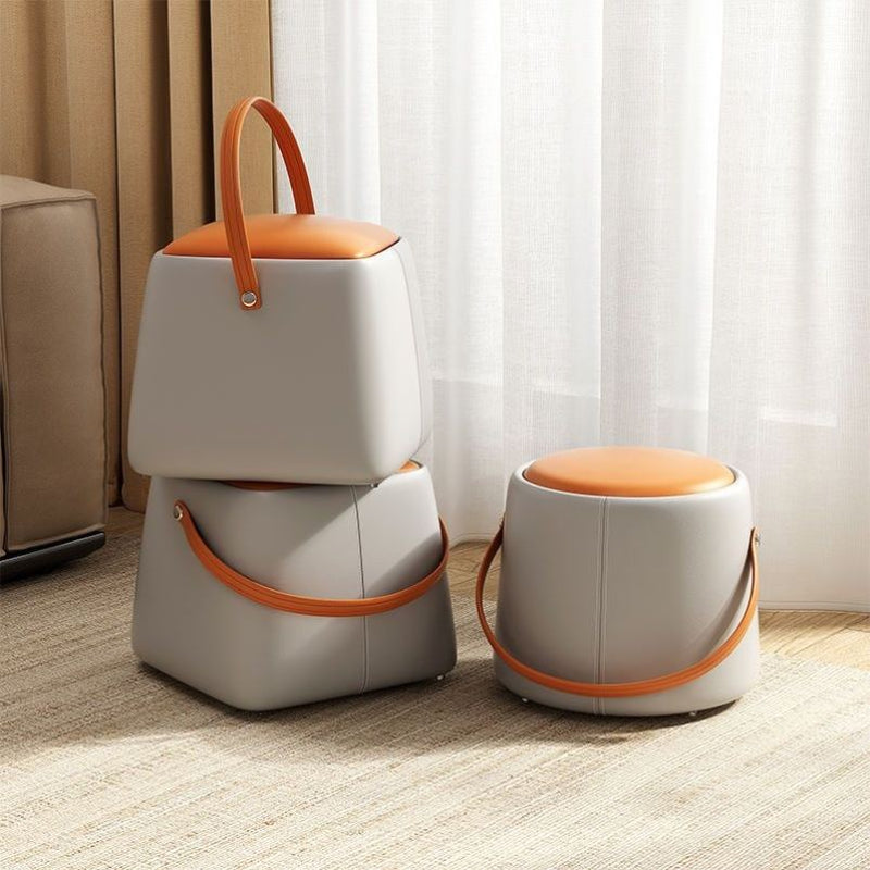 Moderner minimalistischer tragbarer runder quadratischer Holzstoffstuhl für das Wohnzimmer 