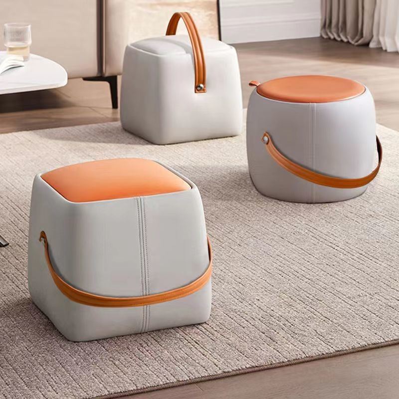 Moderner minimalistischer tragbarer runder quadratischer Holzstoffstuhl für das Wohnzimmer 