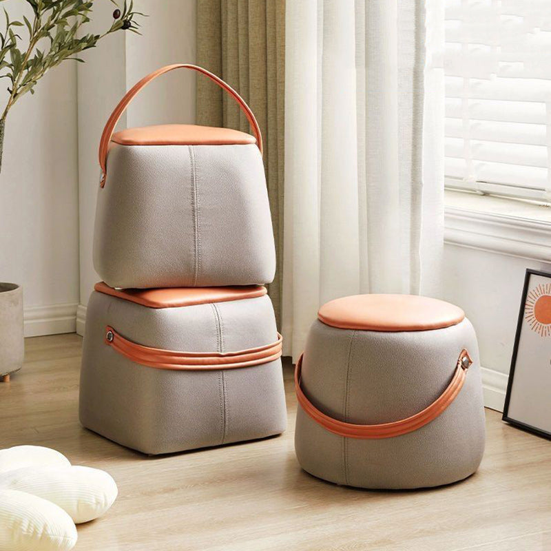 Moderner minimalistischer tragbarer runder quadratischer Holzstoffstuhl für das Wohnzimmer 
