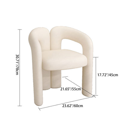 Tabouret de coiffeuse en velours métallique crème nordique contemporain avec dossier et accoudoirs pour chambre 