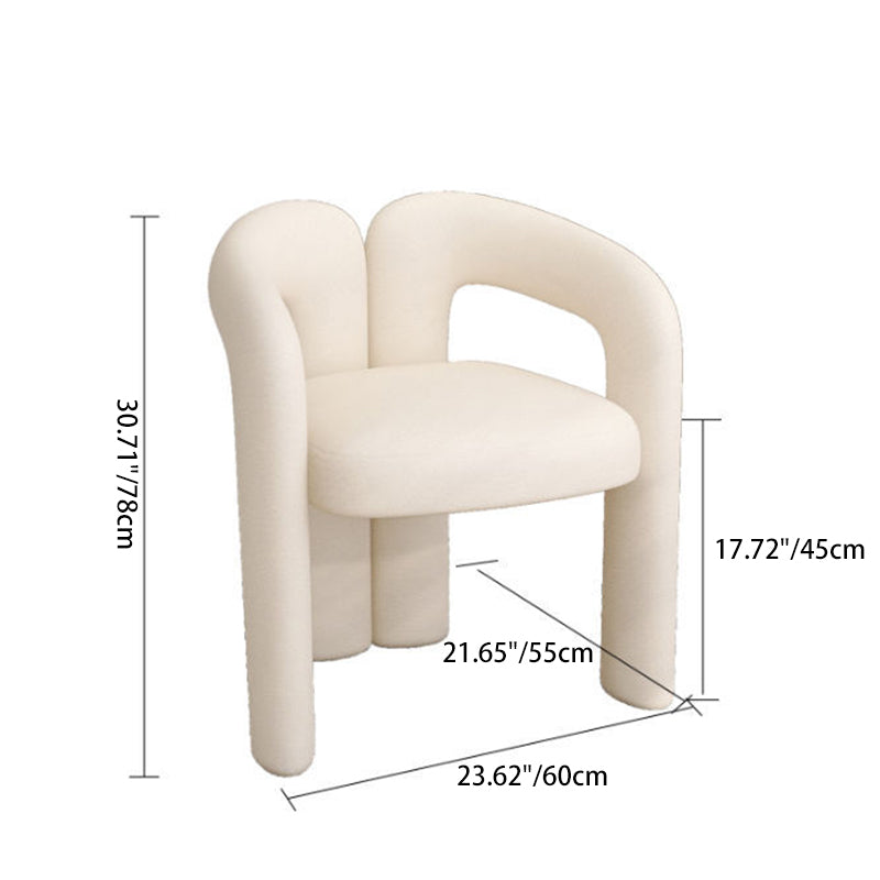 Tabouret de coiffeuse en velours métallique crème nordique contemporain avec dossier et accoudoirs pour chambre 