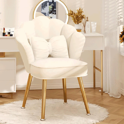 Moderner Art Deco Samt-Holzhocker mit Rückenlehne und Armlehnen für das Schlafzimmer 
