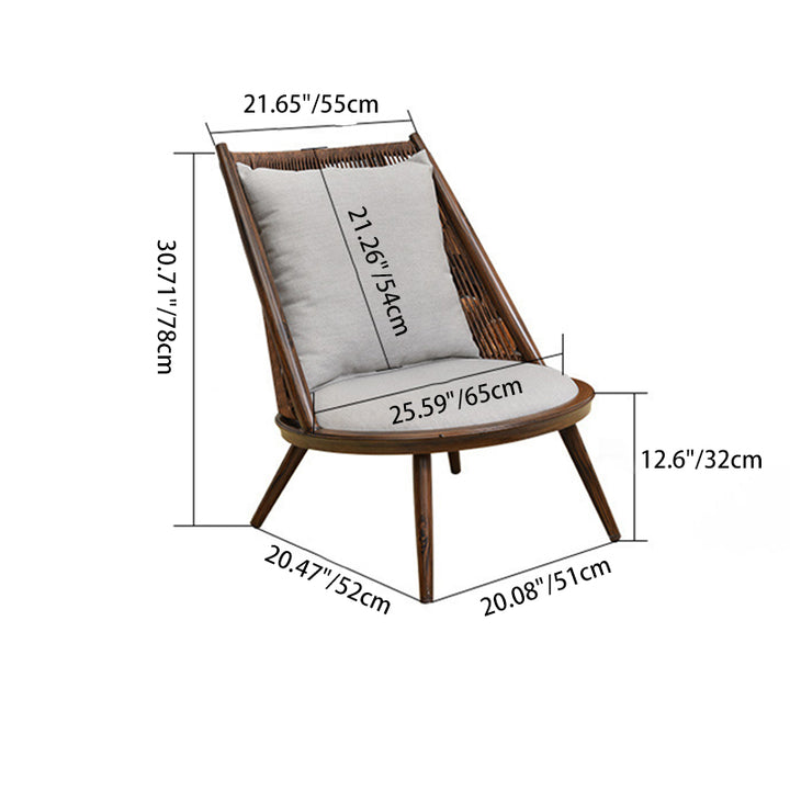 Chaise d'appoint traditionnelle rustique ronde rectangulaire en aluminium avec dossier en rotin et tissu pour salon 
