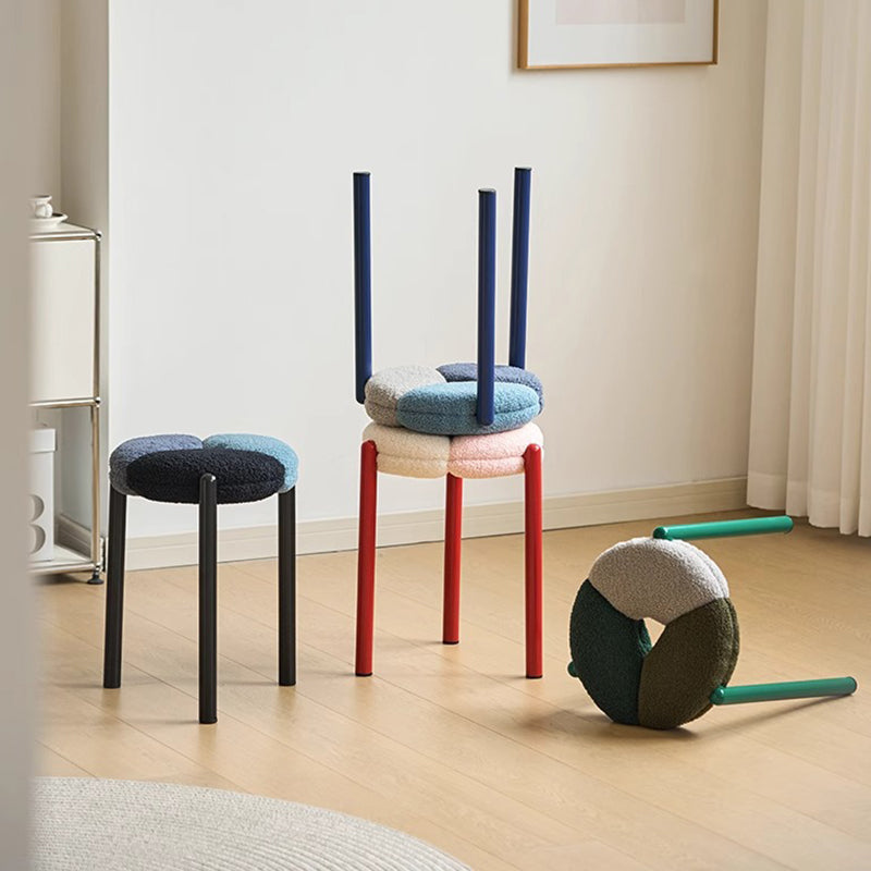 Moderner minimalistischer runder Metall-Teddy-Samtstuhl für das Wohnzimmer 