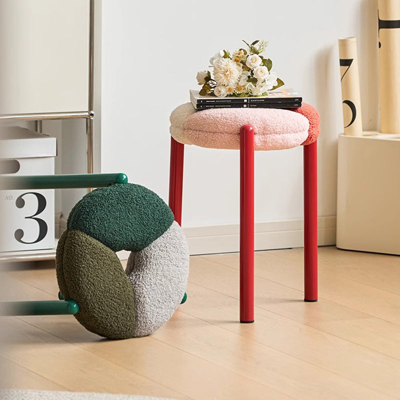 Moderner minimalistischer runder Metall-Teddy-Samtstuhl für das Wohnzimmer 