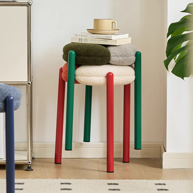 Moderner minimalistischer runder Metall-Teddy-Samtstuhl für das Wohnzimmer 