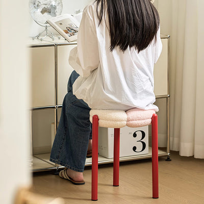 Moderner minimalistischer runder Metall-Teddy-Samtstuhl für das Wohnzimmer 