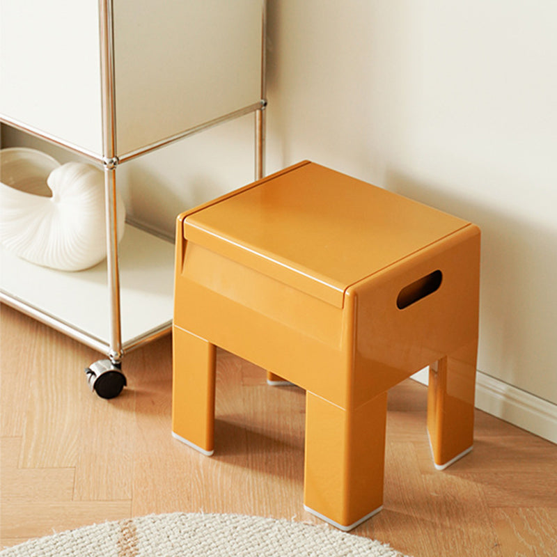 Contemporary Nordic Square Rectangular Storable Plastic Chair For Living Room