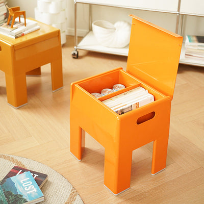 Contemporary Nordic Square Rectangular Storable Plastic Chair For Living Room