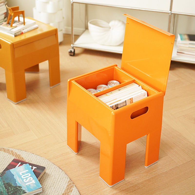 Contemporary Nordic Square Rectangular Storable Plastic Chair For Living Room