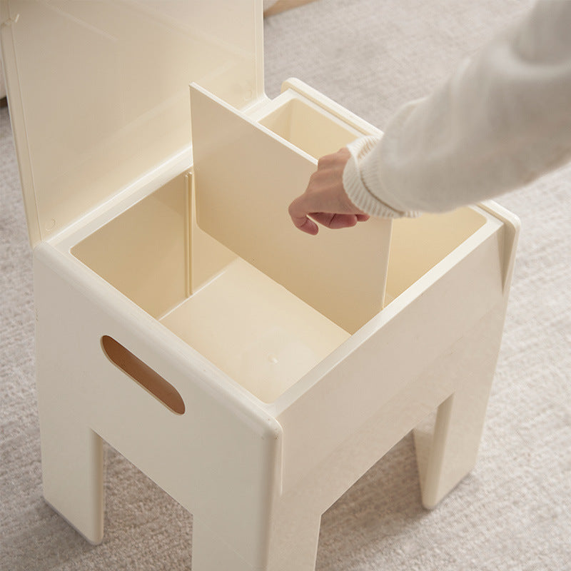 Contemporary Nordic Square Rectangular Storable Plastic Chair For Living Room
