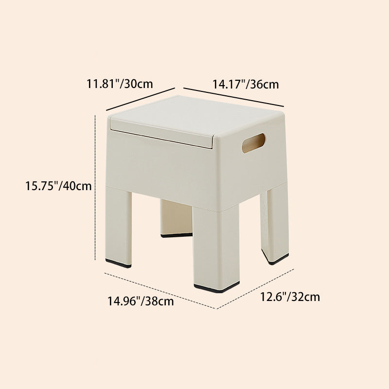 Contemporary Nordic Square Rectangular Storable Plastic Chair For Living Room