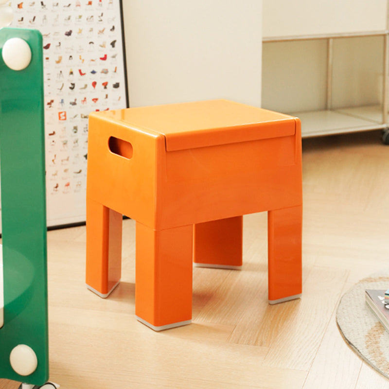 Contemporary Nordic Square Rectangular Storable Plastic Chair For Living Room