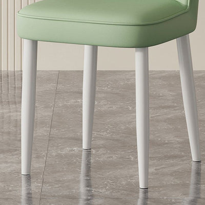 Contemporary Nordic Shell Square Oval Carbon Steel Leather Dining Chair Backrest For Dining Room