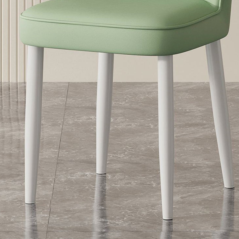 Contemporary Nordic Shell Square Oval Carbon Steel Leather Dining Chair Backrest For Dining Room