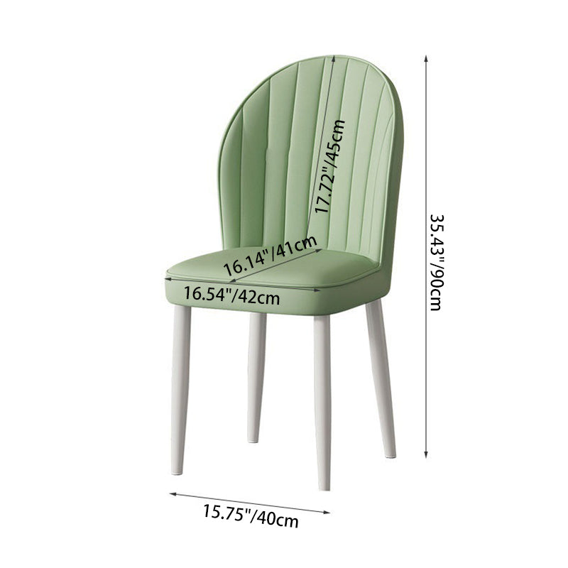 Contemporary Nordic Shell Square Oval Carbon Steel Leather Dining Chair Backrest For Dining Room