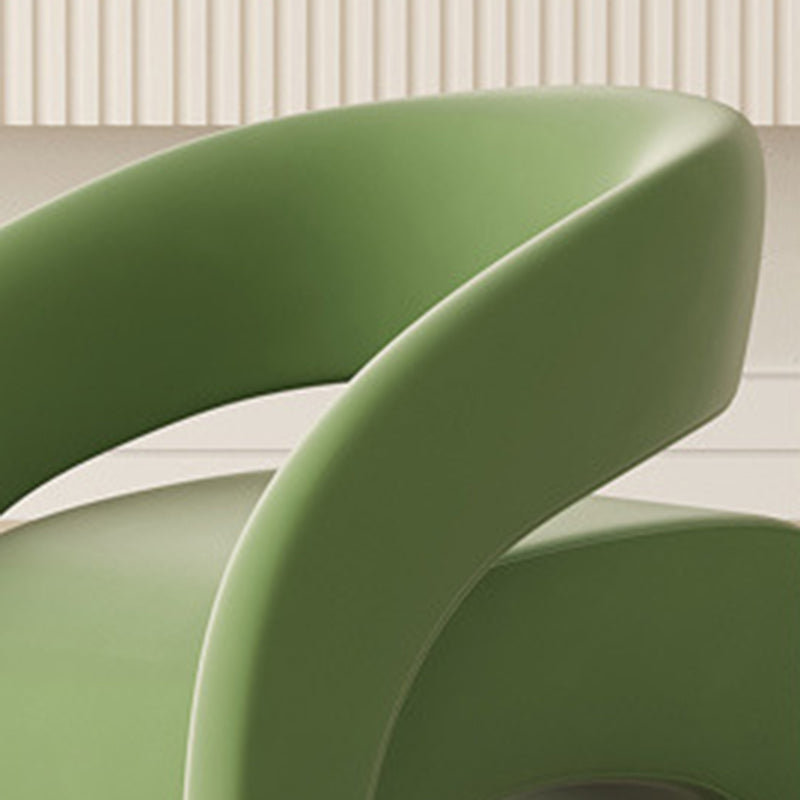 Contemporary Scandinavian Cream Curved Square Wood Lambswool Velvet Accent Chair Backrest Armrest For Living Room