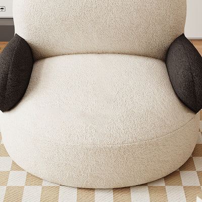 現代的なクリエイティブカートゥーンベイビーパンダラムウールアクセントチェア背もたれアームレストリビングルーム用 