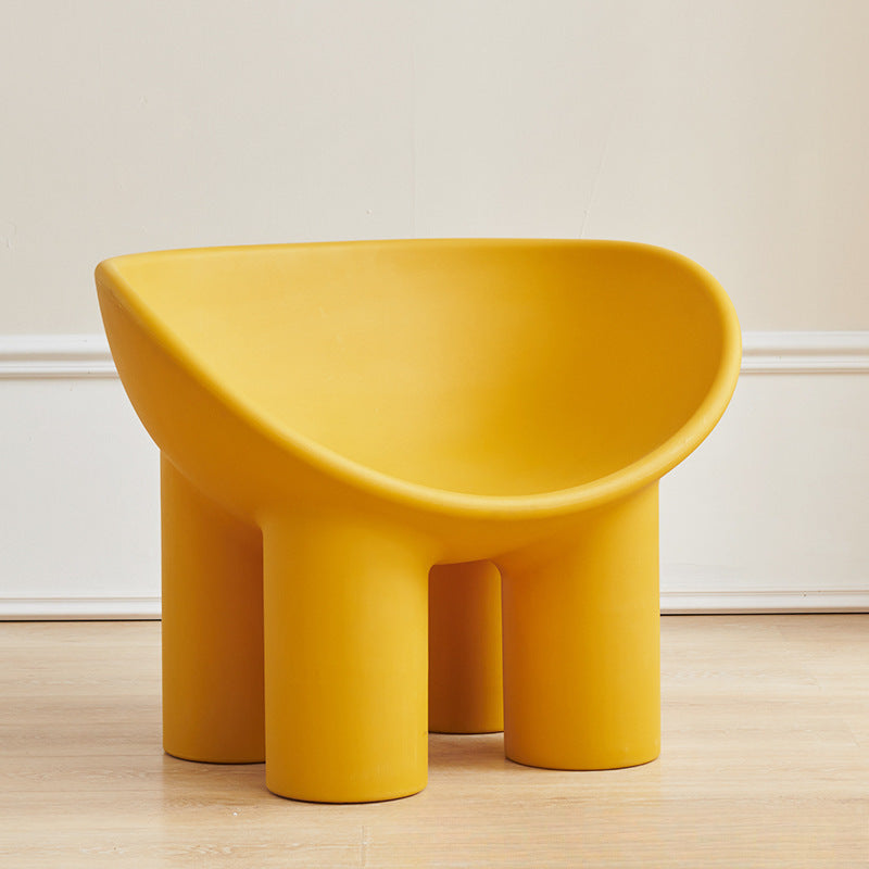 Contemporary Creative Elephant Leg Shape Adult Children Round Curved Plastic Chair Backrest Armrest For Living Room