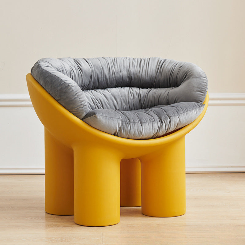 Contemporary Creative Elephant Leg Shape Adult Children Round Curved Plastic Chair Backrest Armrest For Living Room