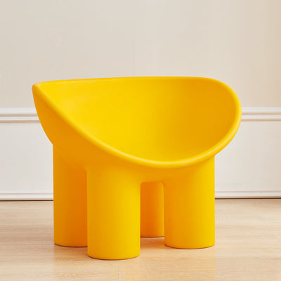 Contemporary Creative Elephant Leg Shape Adult Children Round Curved Plastic Chair Backrest Armrest For Living Room