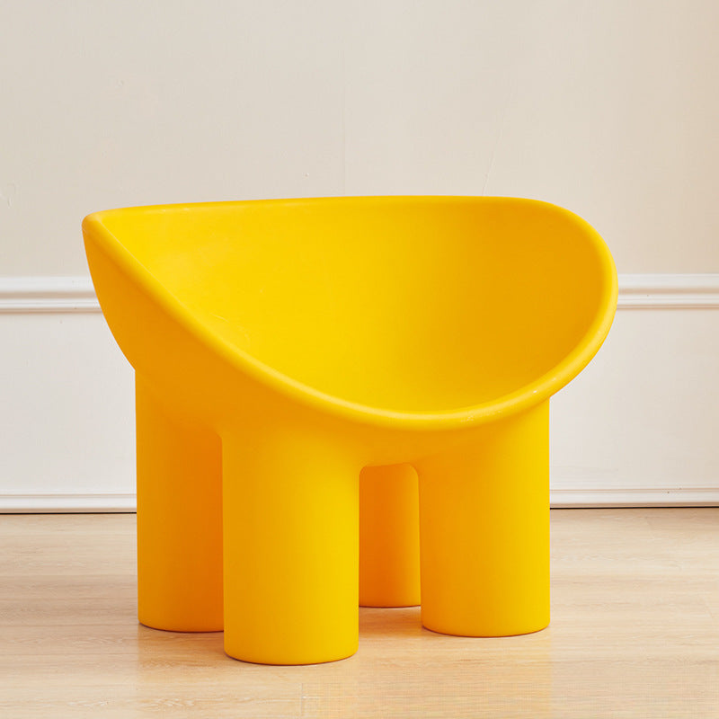 Contemporary Creative Elephant Leg Shape Adult Children Round Curved Plastic Chair Backrest Armrest For Living Room