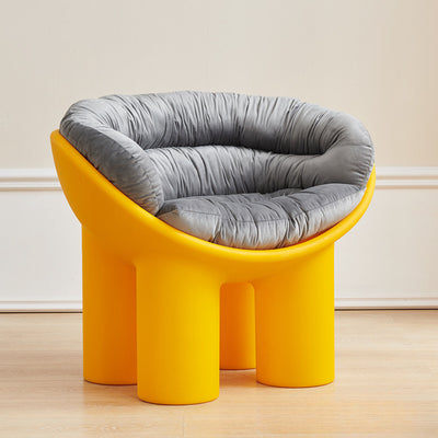 Contemporary Creative Elephant Leg Shape Adult Children Round Curved Plastic Chair Backrest Armrest For Living Room