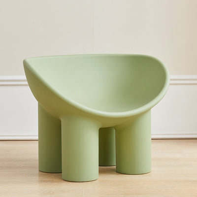 Contemporary Creative Elephant Leg Shape Adult Children Round Curved Plastic Chair Backrest Armrest For Living Room
