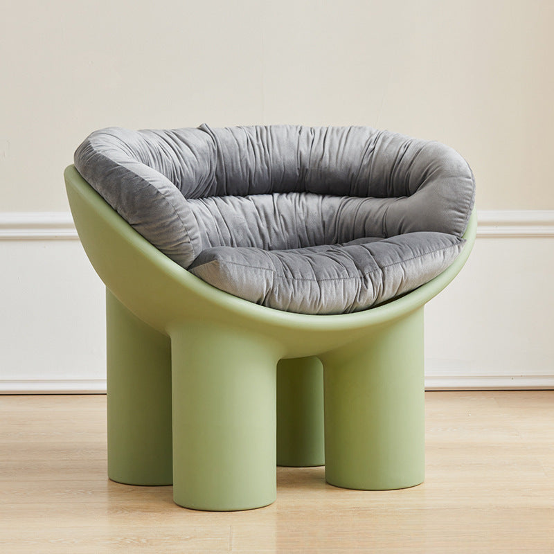 Contemporary Creative Elephant Leg Shape Adult Children Round Curved Plastic Chair Backrest Armrest For Living Room