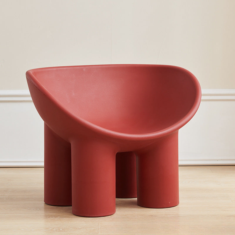 Contemporary Creative Elephant Leg Shape Adult Children Round Curved Plastic Chair Backrest Armrest For Living Room