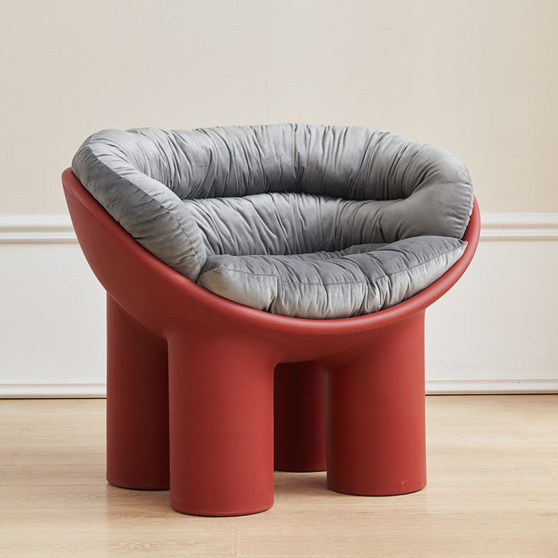 Contemporary Creative Elephant Leg Shape Adult Children Round Curved Plastic Chair Backrest Armrest For Living Room