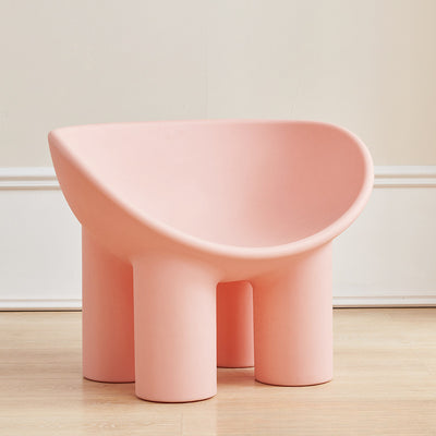 Contemporary Creative Elephant Leg Shape Adult Children Round Curved Plastic Chair Backrest Armrest For Living Room