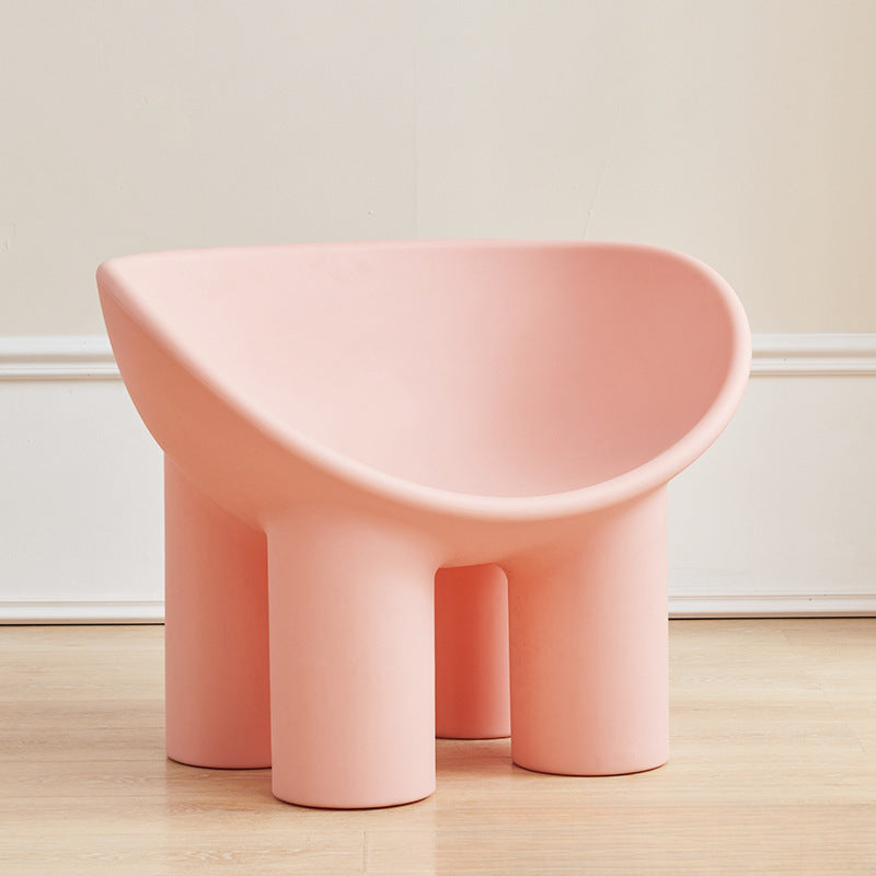 Contemporary Creative Elephant Leg Shape Adult Children Round Curved Plastic Chair Backrest Armrest For Living Room