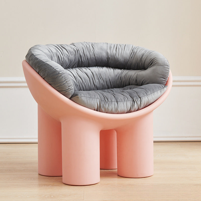 Contemporary Creative Elephant Leg Shape Adult Children Round Curved Plastic Chair Backrest Armrest For Living Room