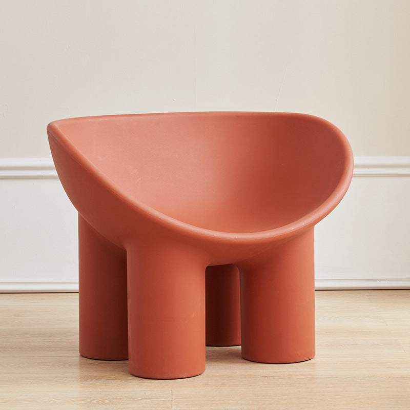 Contemporary Creative Elephant Leg Shape Adult Children Round Curved Plastic Chair Backrest Armrest For Living Room