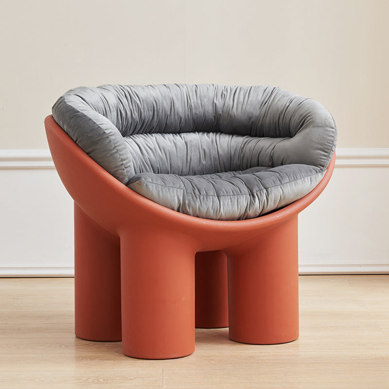 Contemporary Creative Elephant Leg Shape Adult Children Round Curved Plastic Chair Backrest Armrest For Living Room