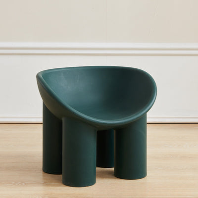 Contemporary Creative Elephant Leg Shape Adult Children Round Curved Plastic Chair Backrest Armrest For Living Room