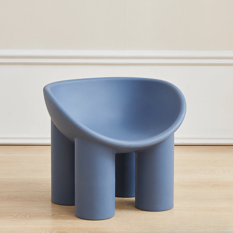 Contemporary Creative Elephant Leg Shape Adult Children Round Curved Plastic Chair Backrest Armrest For Living Room
