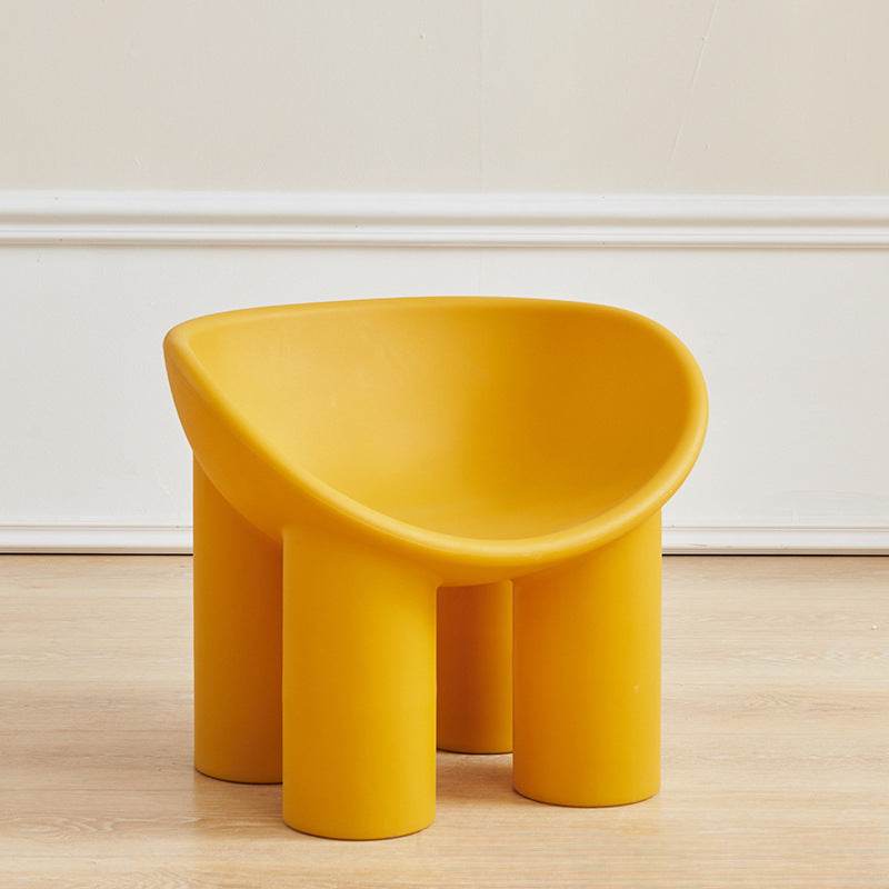 Contemporary Creative Elephant Leg Shape Adult Children Round Curved Plastic Chair Backrest Armrest For Living Room