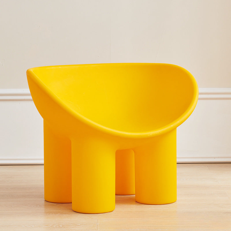 Contemporary Creative Elephant Leg Shape Adult Children Round Curved Plastic Chair Backrest Armrest For Living Room