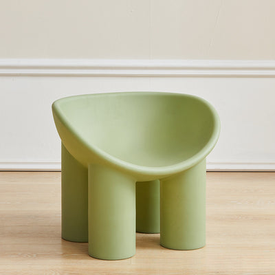 Contemporary Creative Elephant Leg Shape Adult Children Round Curved Plastic Chair Backrest Armrest For Living Room