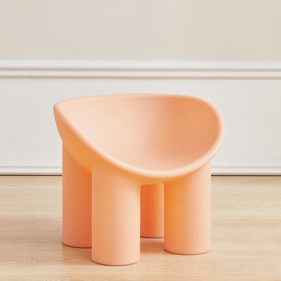 Contemporary Creative Elephant Leg Shape Adult Children Round Curved Plastic Chair Backrest Armrest For Living Room