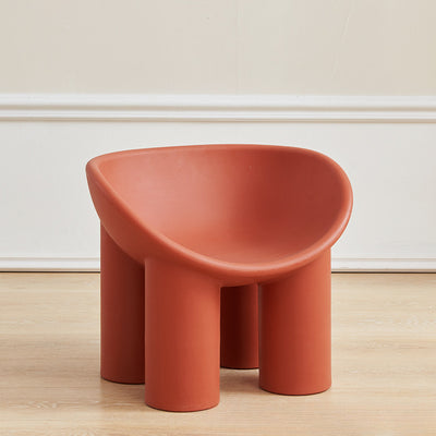 Contemporary Creative Elephant Leg Shape Adult Children Round Curved Plastic Chair Backrest Armrest For Living Room