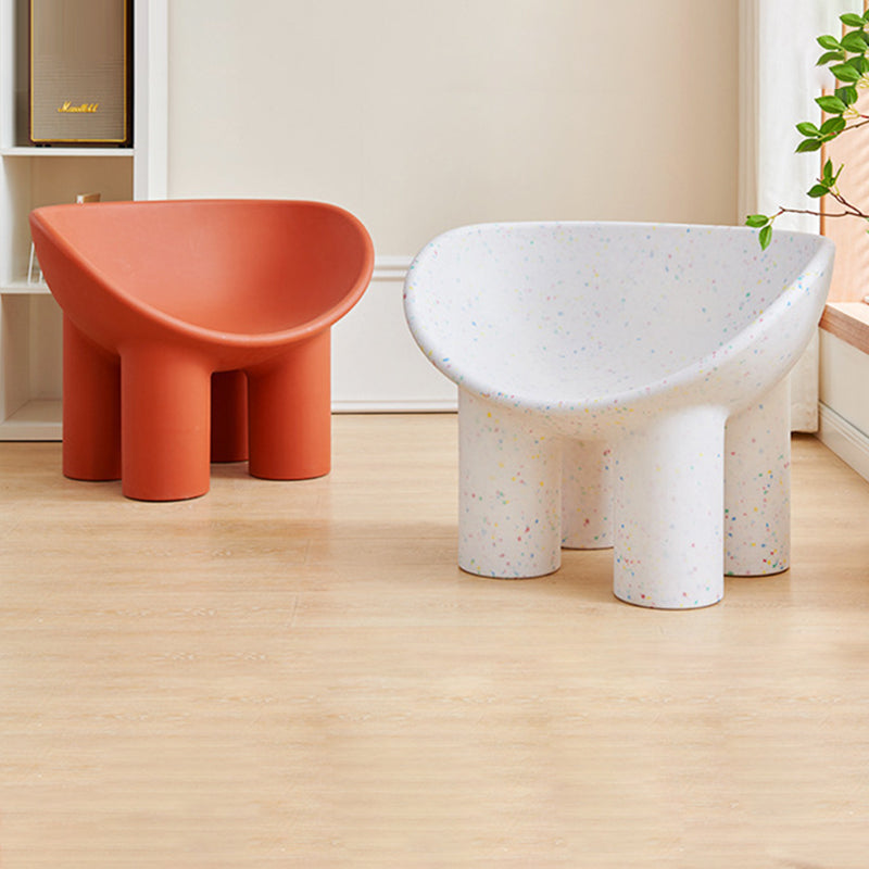 Contemporary Creative Elephant Leg Shape Adult Children Round Curved Plastic Chair Backrest Armrest For Living Room
