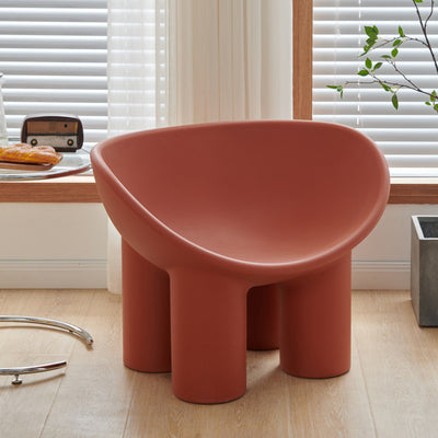 Contemporary Creative Elephant Leg Shape Adult Children Round Curved Plastic Chair Backrest Armrest For Living Room